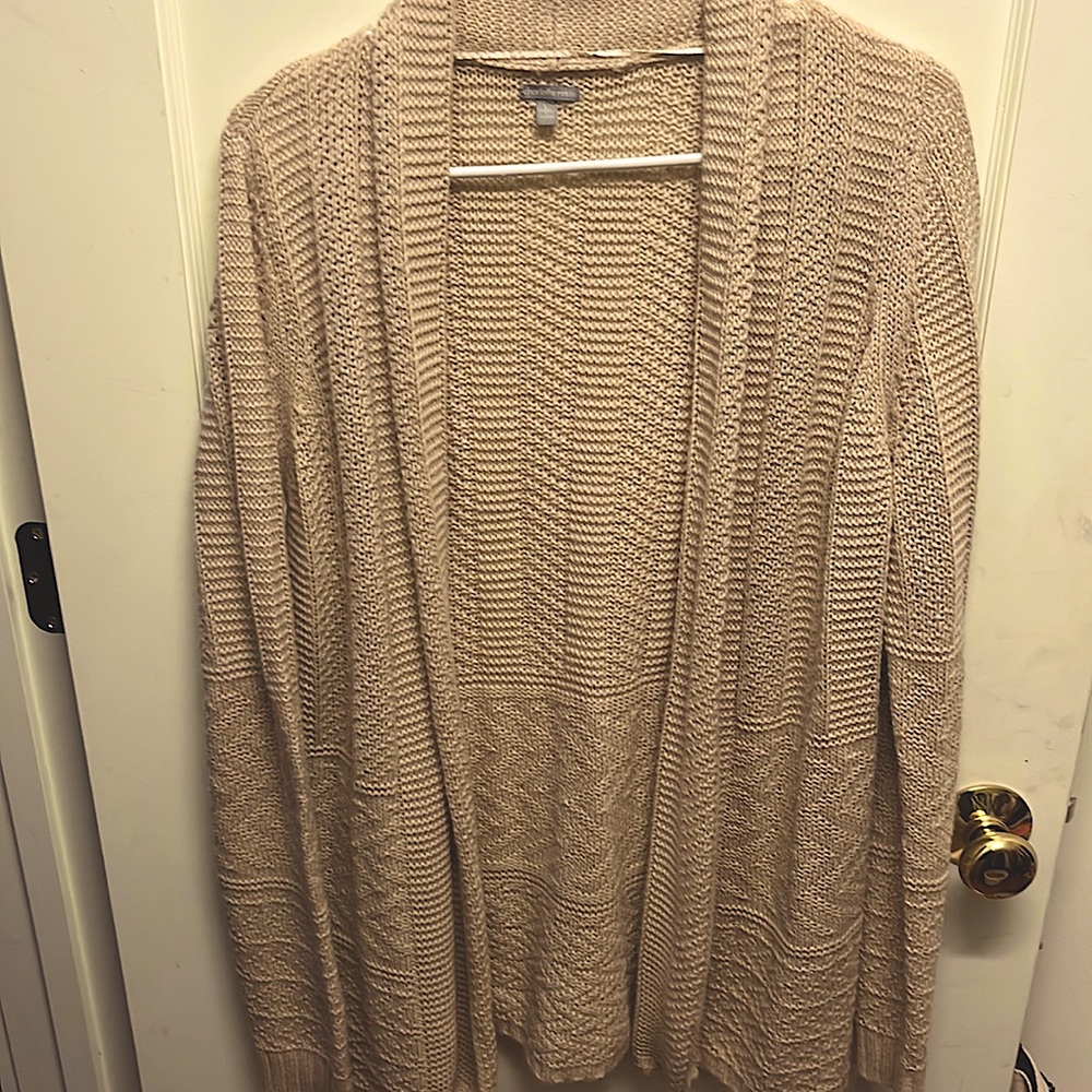 Charlotte Russe size L tan colored open front cardigan sweater